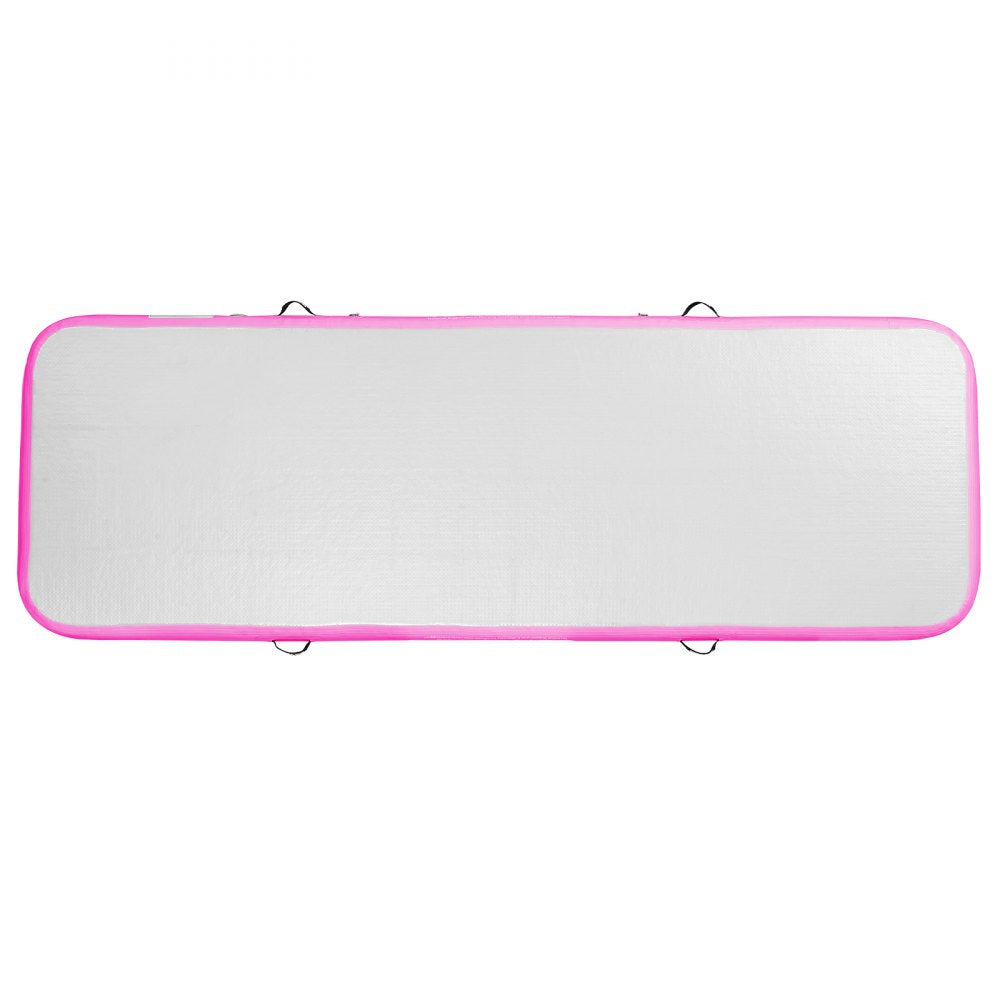 VEVOR Gymnastics Air Mat, 4 inch Thickness Inflatable Gymnastics Tumbling Mat, Tumble Track with Electric Pump, Training Mats for Home Use/Gym/Yoga/Cheerleading/Beach/Park/Water, 10 ft, Pink 