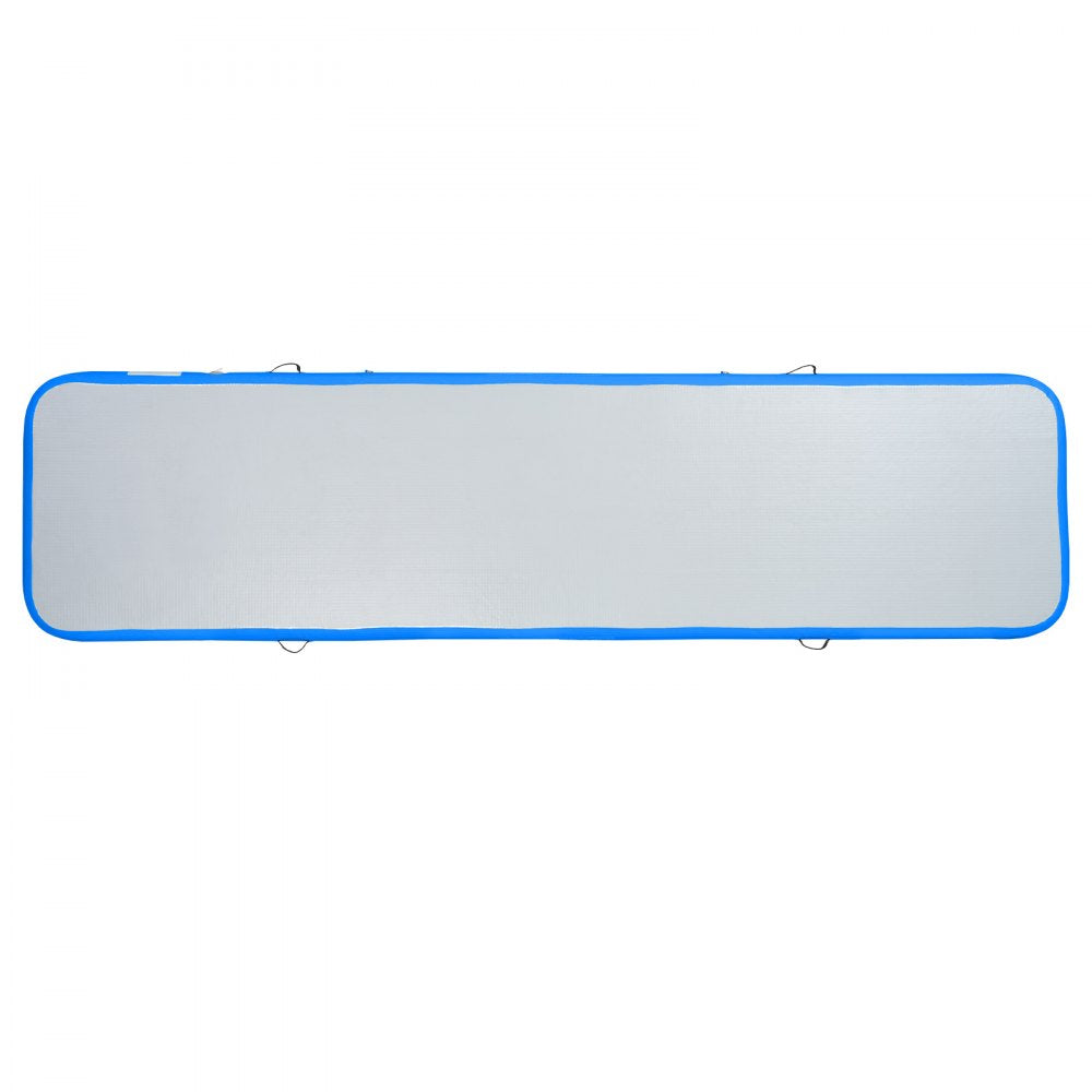 VEVOR Gymnastics Air Mat, 4 inch Thickness Inflatable Gymnastics Tumbling Mat, Tumble Track with Electric Pump, Training Mats for Home Use/Gym/Yoga/Cheerleading/Beach/Park/Water, 13 ft, Blue 