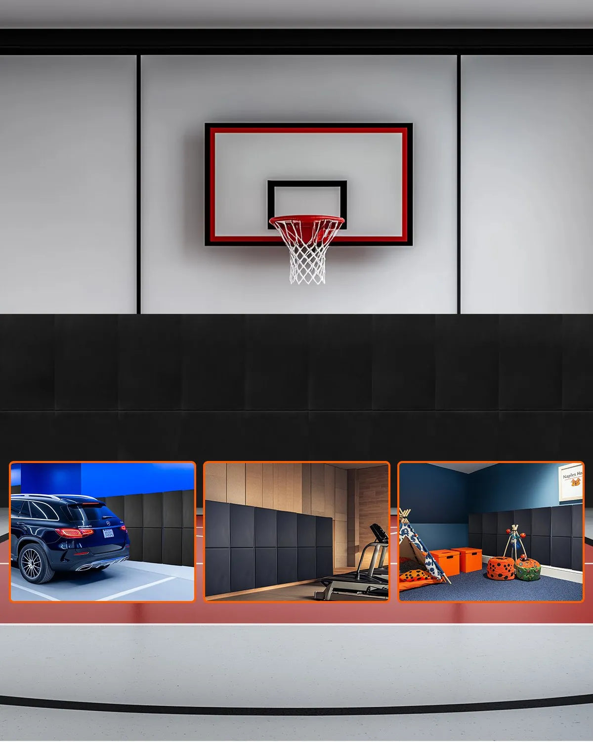 VEVOR Gym Wall Padding Waterproof Basketball Wall Mat 2" Thick Foam Court Garage