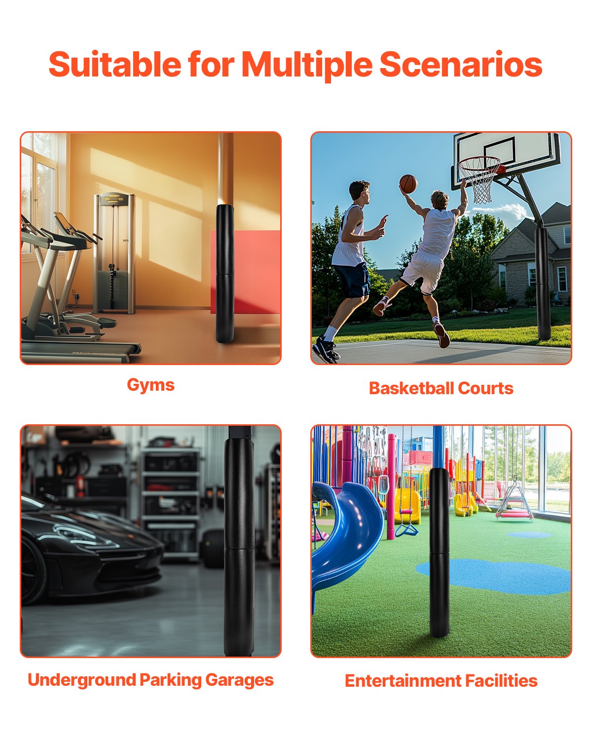 VEVOR 71" Basketball Pole Pad Durable Padding for 2-6.3" Round 4.5x4.5" Square 