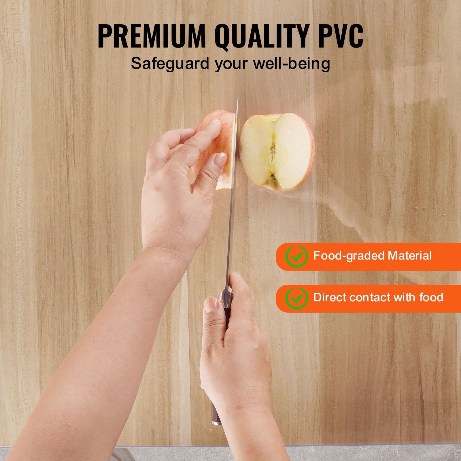 VEVOR PVC Table Protector 16x32 Inch Clear Plastic Desk Protector 1.5mm Thick 