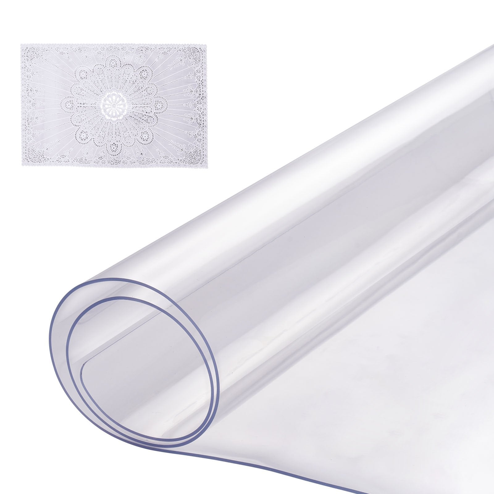 VEVOR PVC Table Protector 16x32 Inch Clear Plastic Desk Protector 1.5mm Thick 