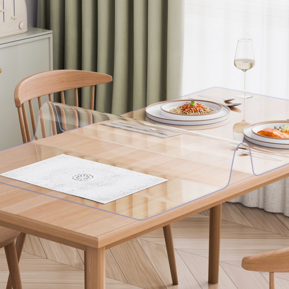 VEVOR PVC Table Protector 42x60 Inch Clear Plastic Desk Protector 2.0mm Thick 