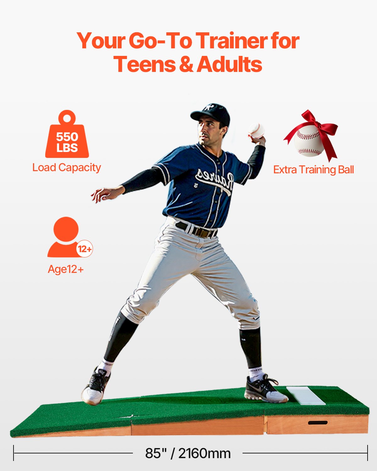 VEVOR 85 in Pitching Mound Portable Pitcher Mound Baseball Softball Training 