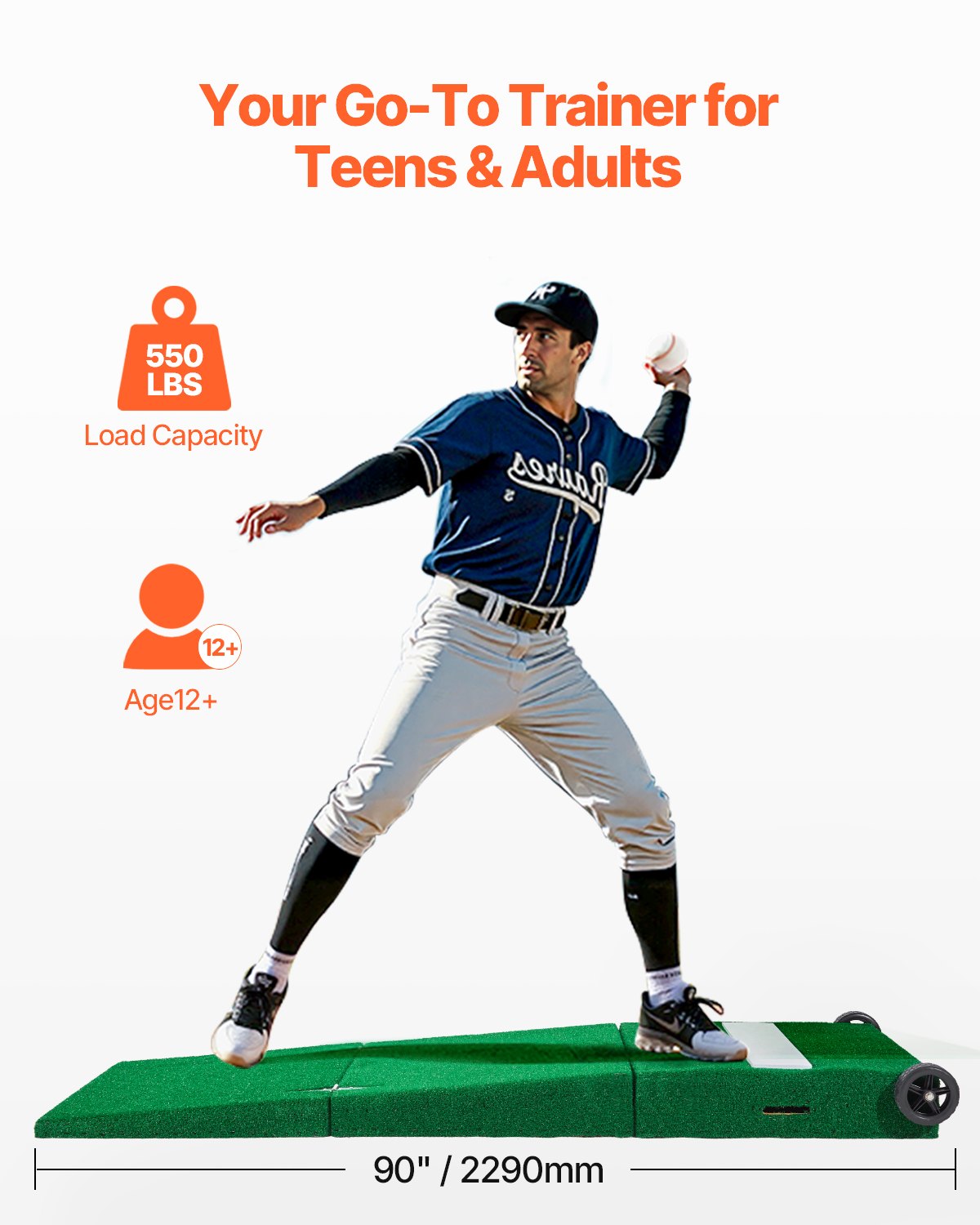 VEVOR 90 in Pitching Mound Portable Pitcher Mound Baseball Softball Training 