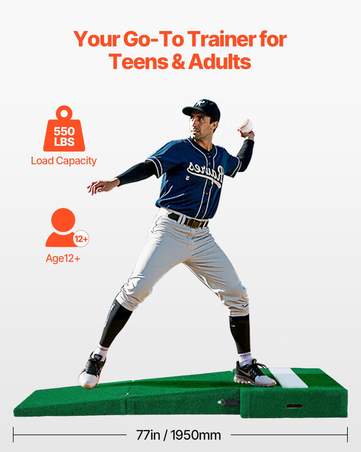 VEVOR 77 in Pitching Mound Portable Pitcher Mound Baseball Softball Training 