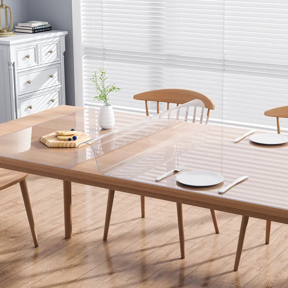 VEVOR Clear Table Cover Protector, 36" x 72" Table Cover, 1.5 mm Thick PVC Plastic Tablecloth, Waterproof Desktop Protector for Writing Desk, Coffee Table, Dining Room Table