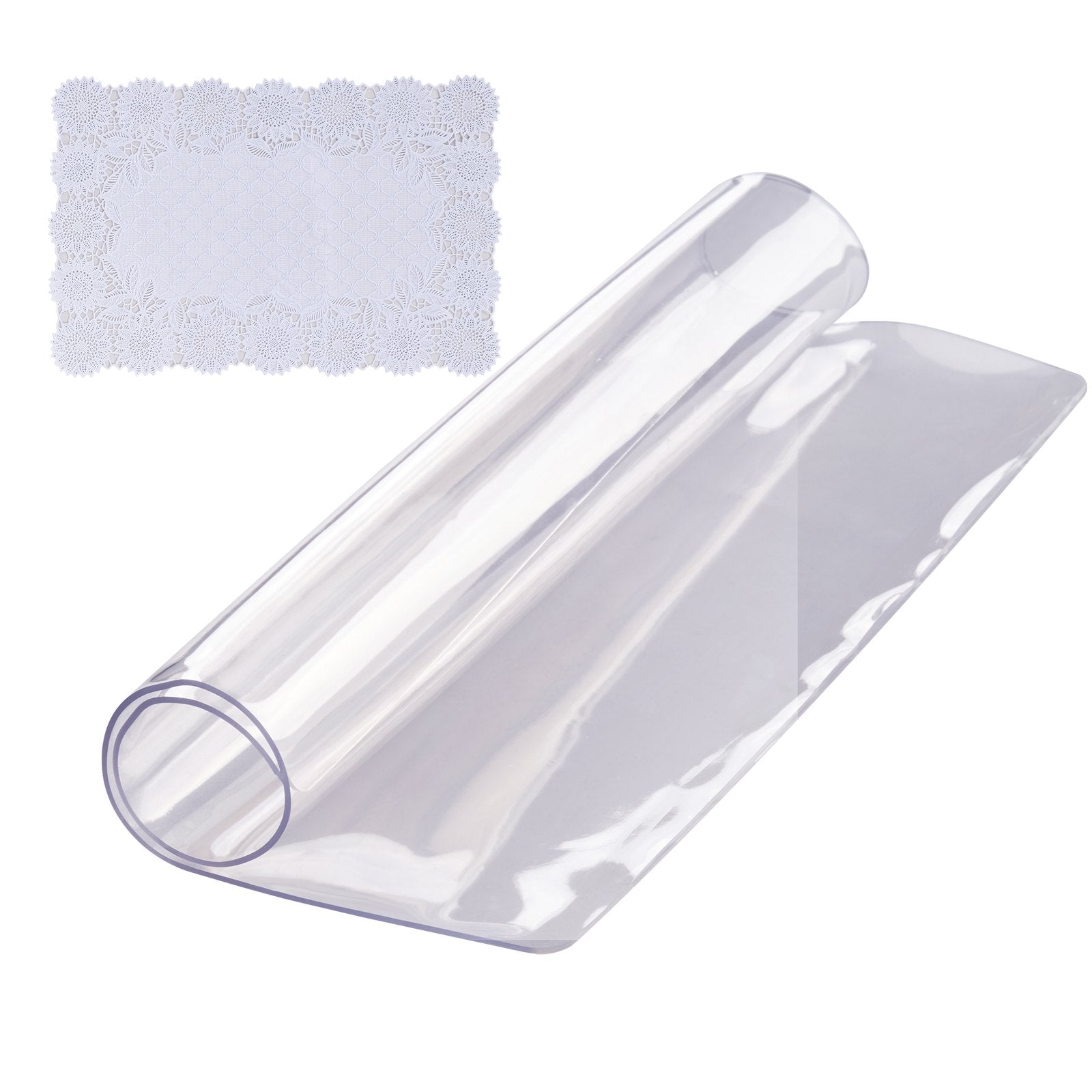 VEVOR Clear Table Cover Protector, 12" x12"/305 x 305 mm Table Cover, 1.5 mm Thick PVC Plastic Tablecloth, Waterproof Desktop Protector for Writing Desk, Coffee Table, Dining Room Table 