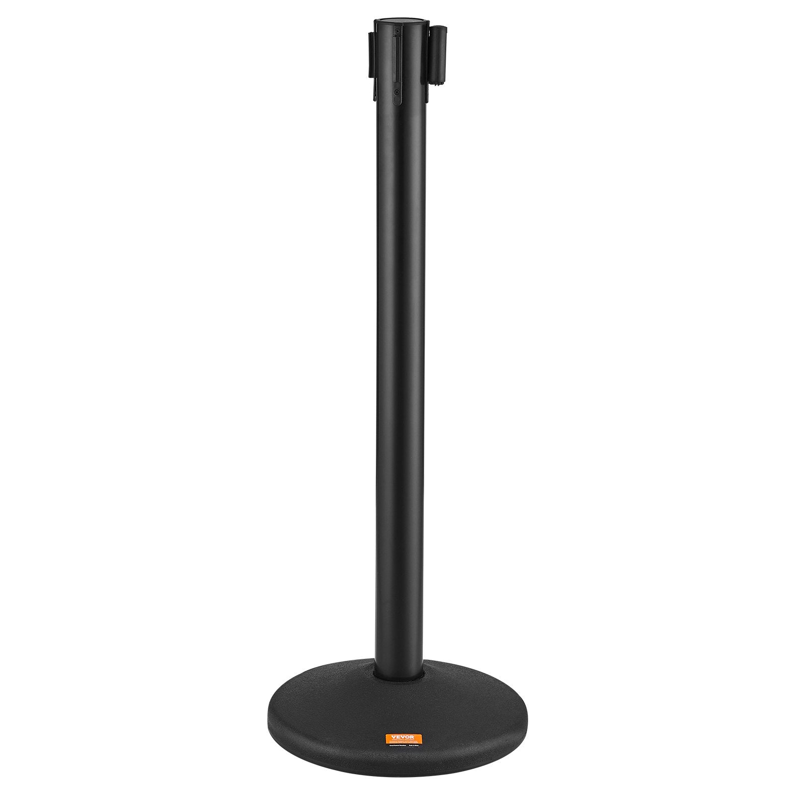 VEVOR Crowd Control Stanchions, 2-Pack Crowd Control Barriers with 6.5FT Black Retractable Belt, Plastic Stanchion Queue Post, Belt Barriers Line Divider Stanchion Set for Party, Airport, Exhibition 