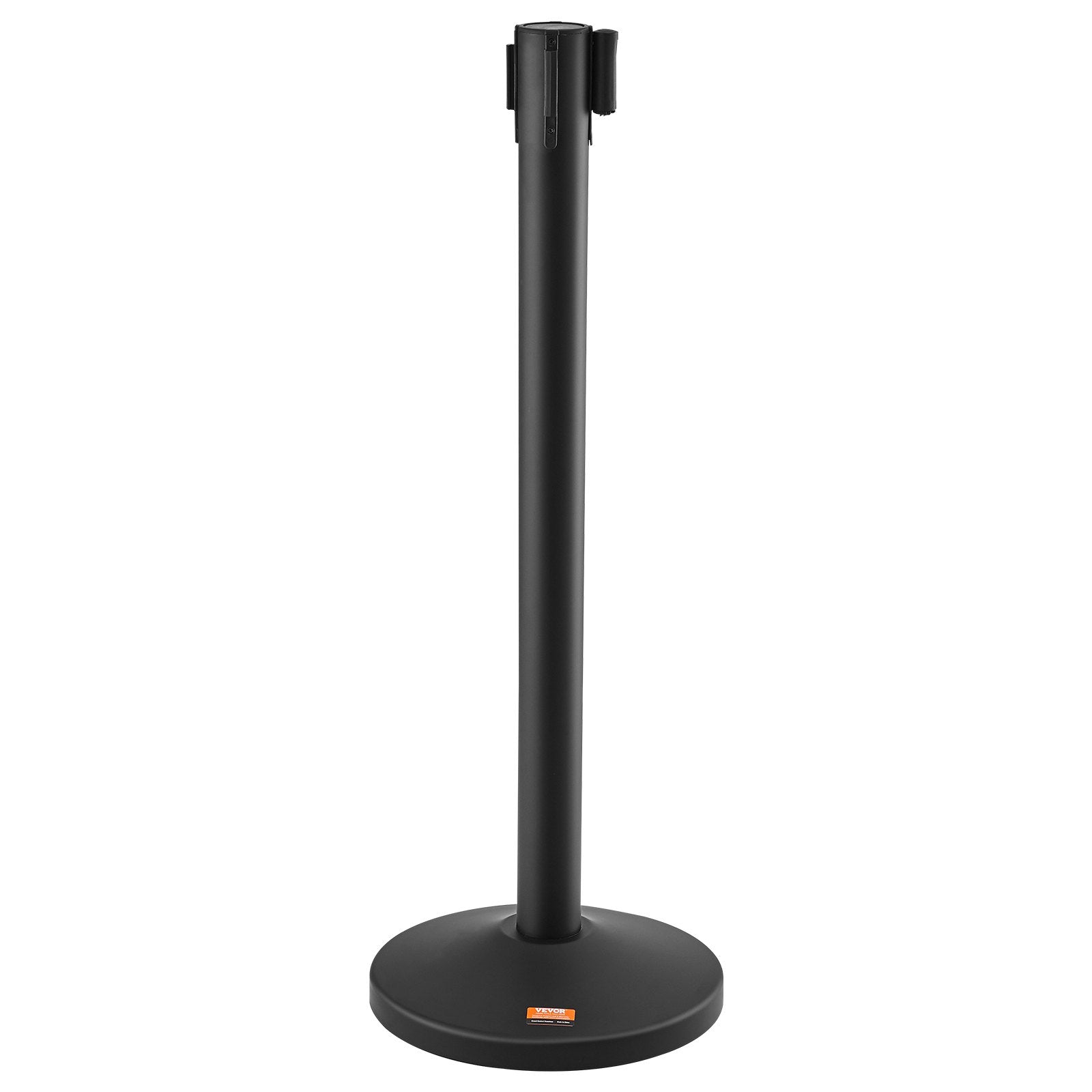 VEVOR Crowd Control Stanchion, 4-Pack Crowd Control Barrier, Carbon Steel Baking Painted Stanchion Queue Post with 2PCS 6.5FT Retractable Belt & Fillable Base, Belt Barrier Line Divider, Easy Assembly 