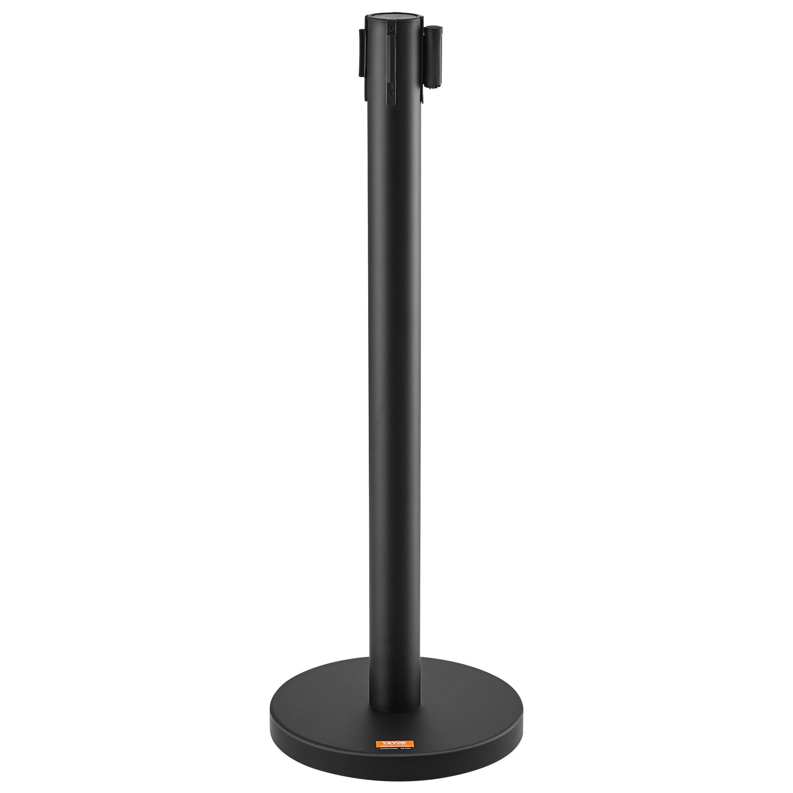 VEVOR Crowd Control Stanchions, 2-Pack Crowd Control Barriers, Carbon Steel Baking Painted Stanchion Queue Post with 6.5FT Black Retractable Belt, Belt Barriers Line Divider for Exhibition, Airport 
