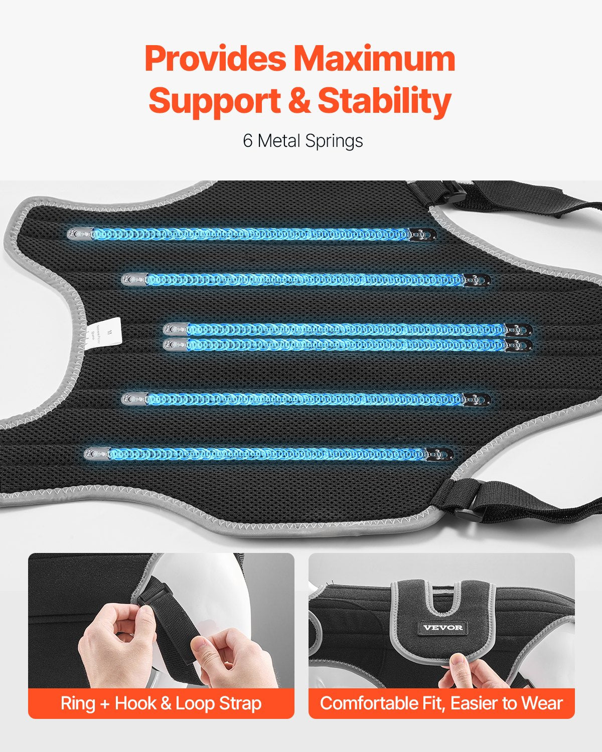 VEVOR Dog Back Brace Adjustable Dog Spine Support Harness for IVDD Pain Relief 