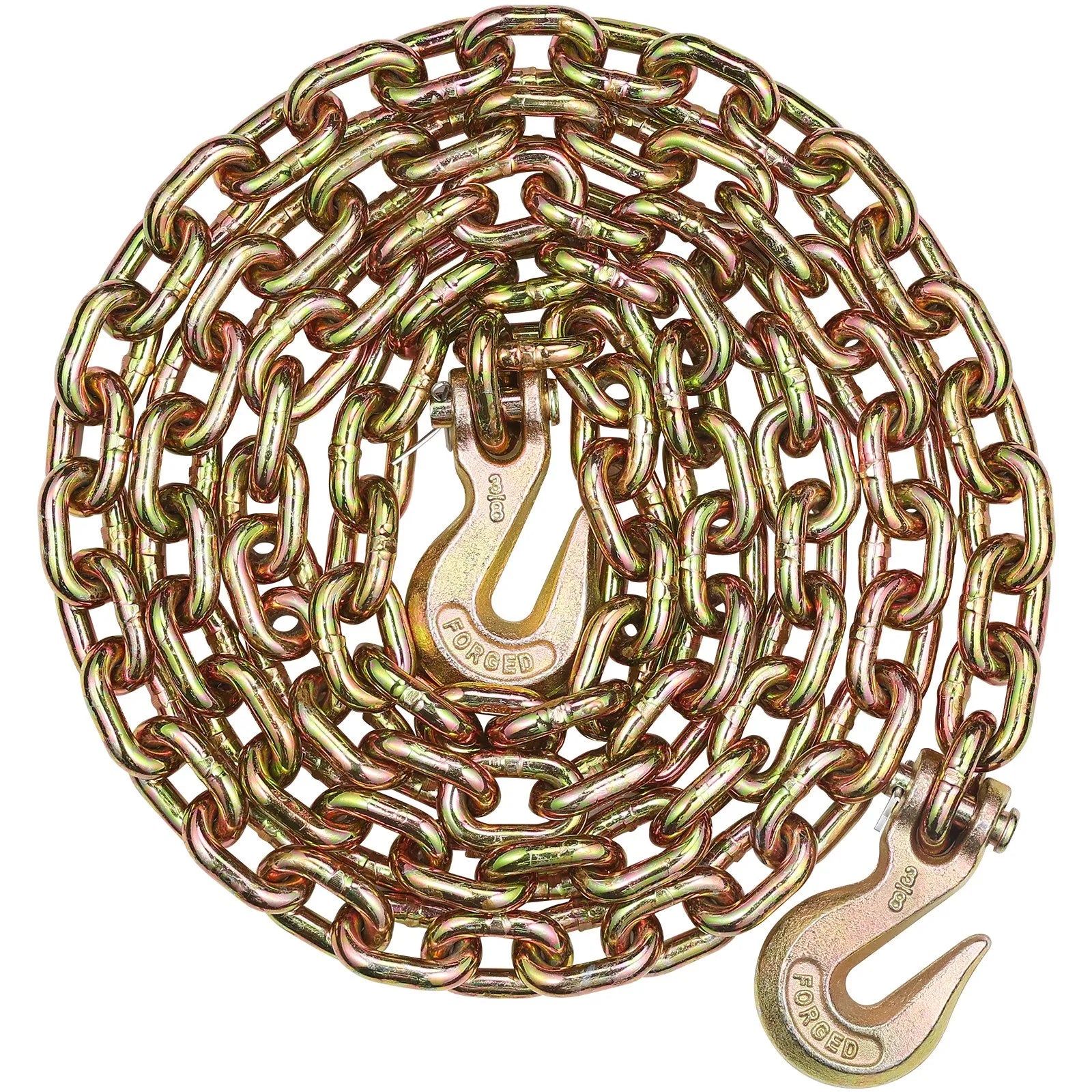VEVOR Binder Chain G80 Tie Down Tow Chain with Two Hooks 3/8" x 10.3' 7100 lbs