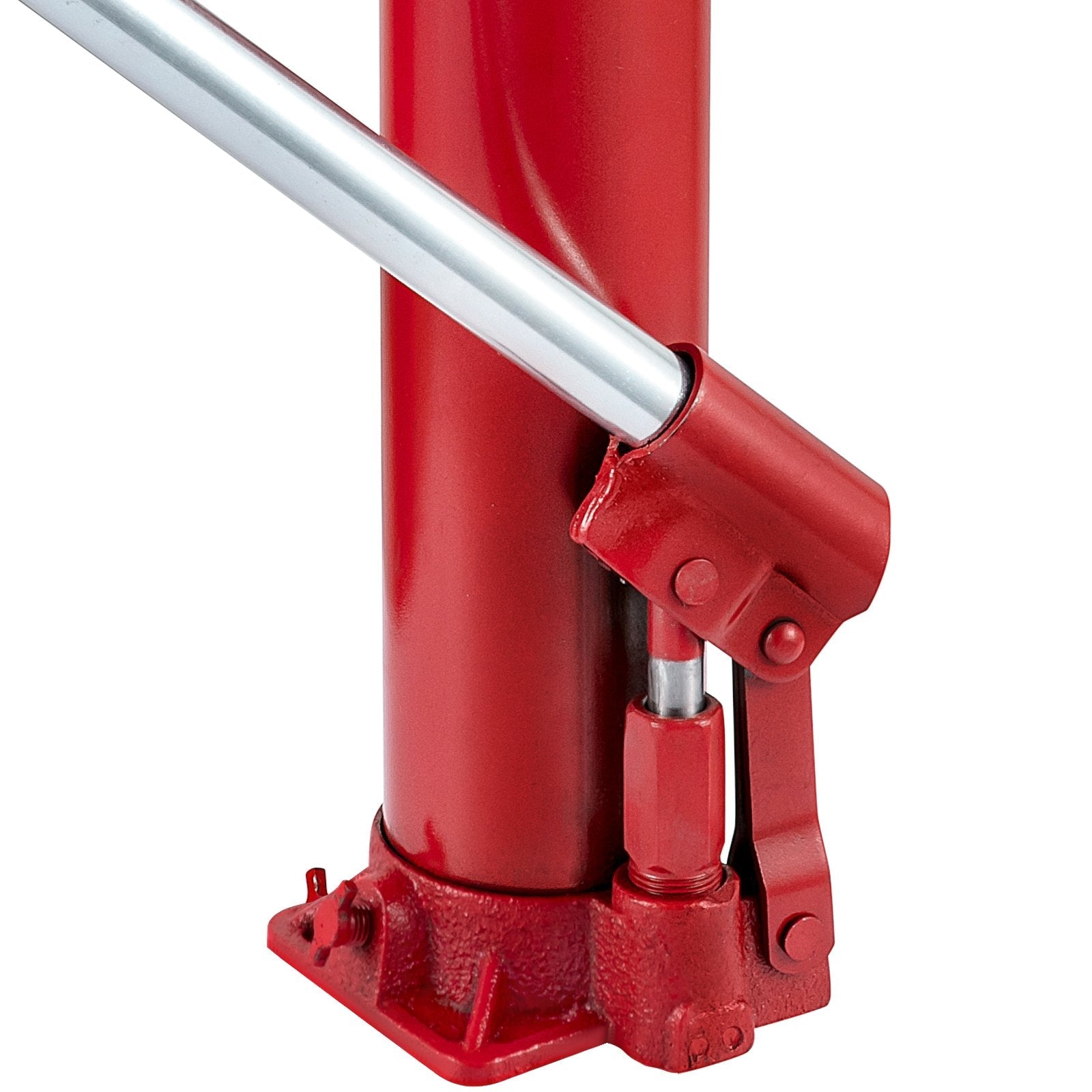 VEVOR Hydraulic Long Ram Jack, 4 Tons/8818 lbs Capacity, with Single Piston Pump and Flat Base, Manual Cherry Picker w/Handle, for Garage/Shop Cranes, Engine Lift Hoist, Red 