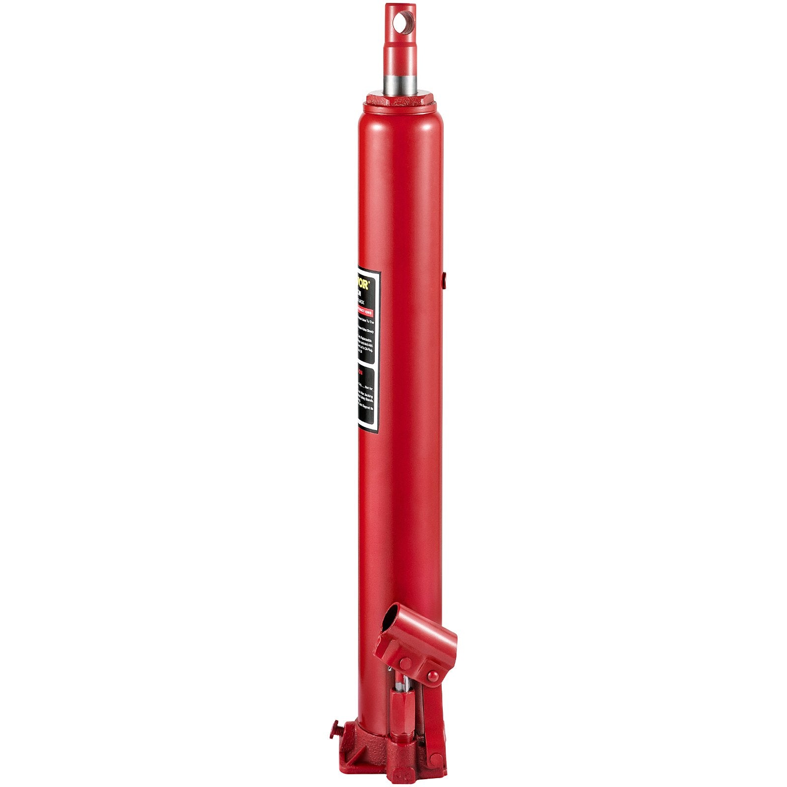 VEVOR Hydraulic Long Ram Jack, 4 Tons/8818 lbs Capacity, with Single Piston Pump and Flat Base, Manual Cherry Picker w/Handle, for Garage/Shop Cranes, Engine Lift Hoist, Red 