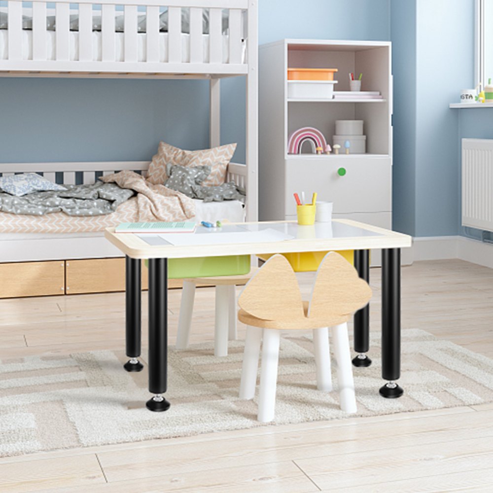 VEVOR 16 Inch Adjustable Desk Legs, Reinforced Steel Office Table Furniture legs Set of 4 for DIY, 1200 lbs Load Capacity Heavy Duty Desk Legs, Quick Instalation Legs with Adjustable Foot Cup Black 