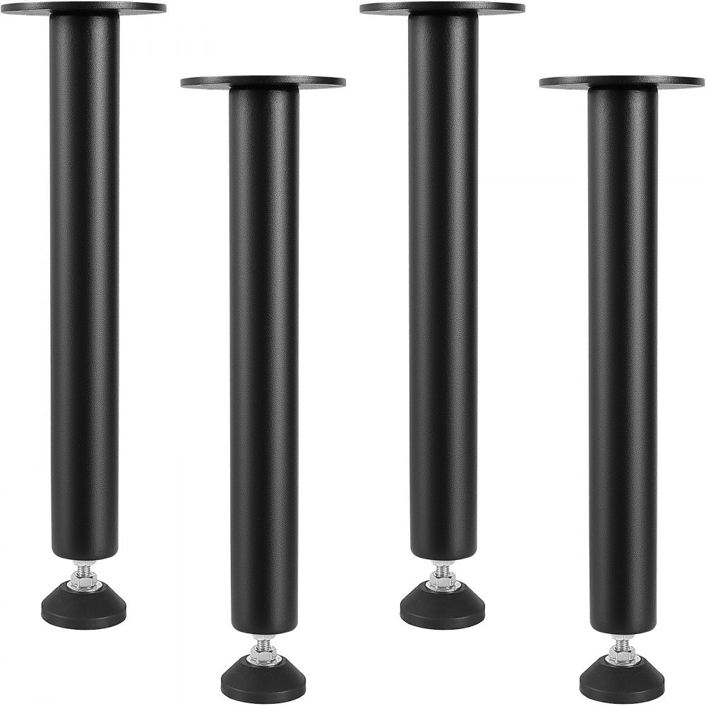 VEVOR 16 Inch Adjustable Desk Legs, Reinforced Steel Office Table Furniture legs Set of 4 for DIY, 1200 lbs Load Capacity Heavy Duty Desk Legs, Quick Instalation Legs with Adjustable Foot Cup Black 