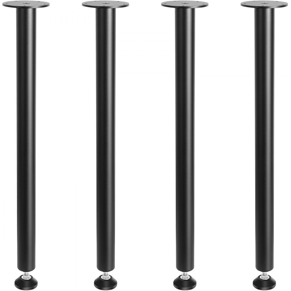 VEVOR 28 Inch Adjustable Desk Legs, Reinforced Steel Office Table Furniture legs Set of 4 for DIY, 1200 lbs Load Capacity Heavy Duty Desk Legs, Quick Instalation Legs with Adjustable Foot Cup Black 