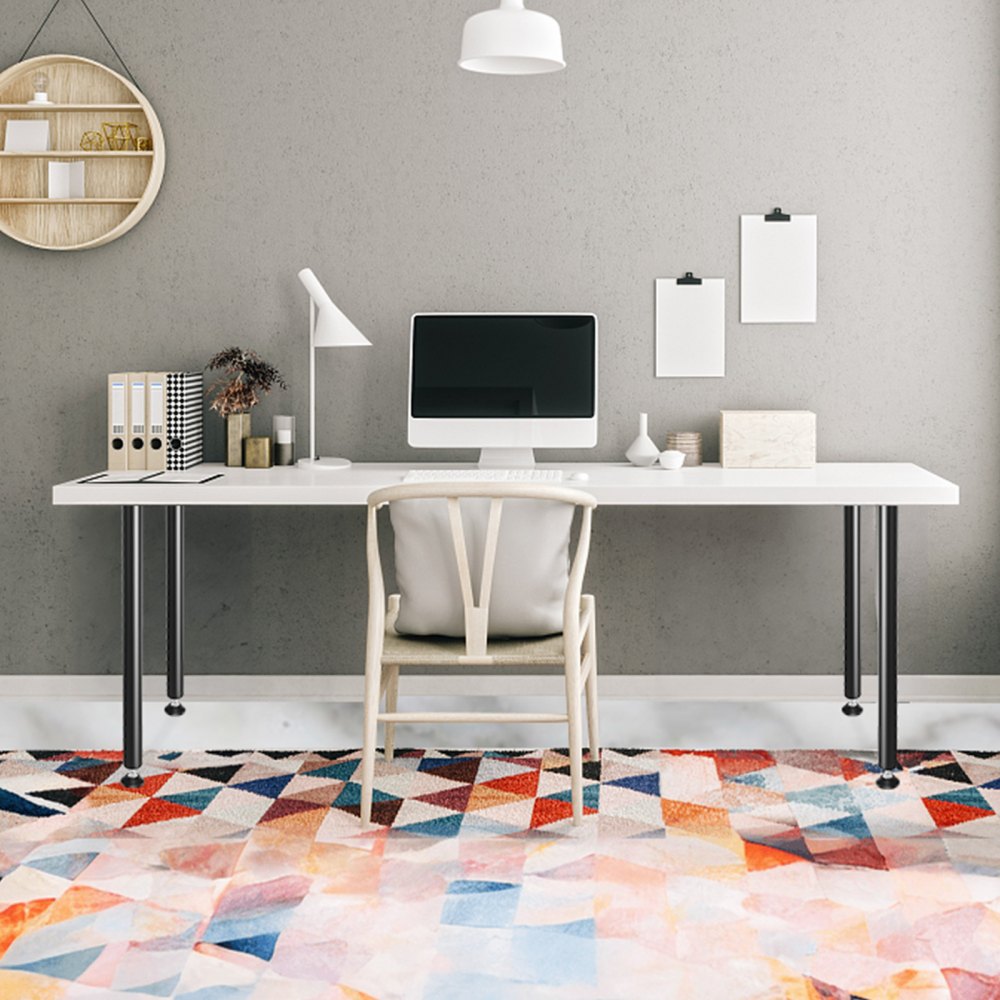 VEVOR 30 Inch Adjustable Desk Legs, Reinforced Steel Office Table Furniture legs Set of 4 for DIY, 1200 lbs Load Capacity Heavy Duty Desk Legs, Quick Instalation Legs with Adjustable Foot Cup Black 