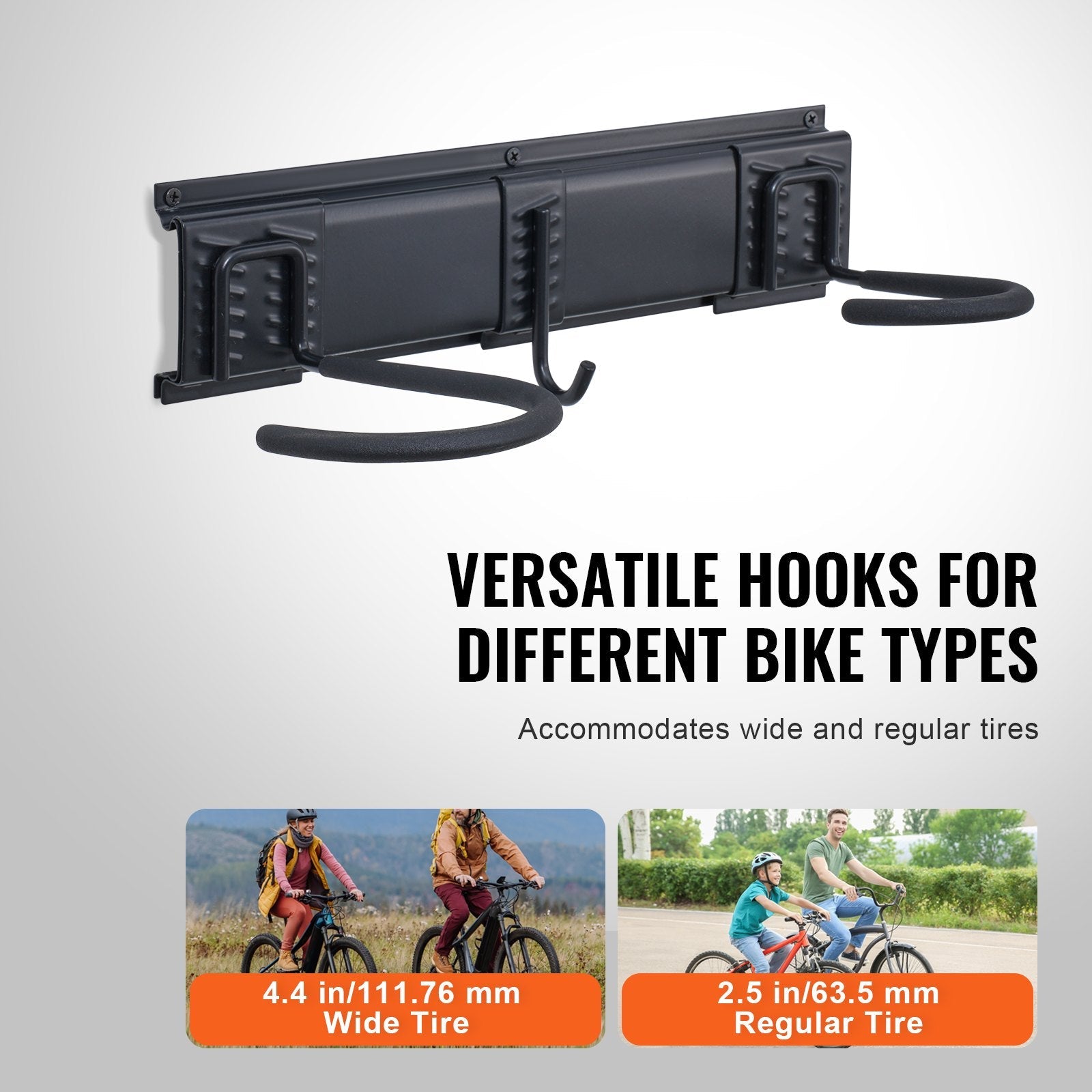 VEVOR Bike Storage Rack Wall Mount Garage Bike Holder & 3 Shelves for 6 Bicycles 