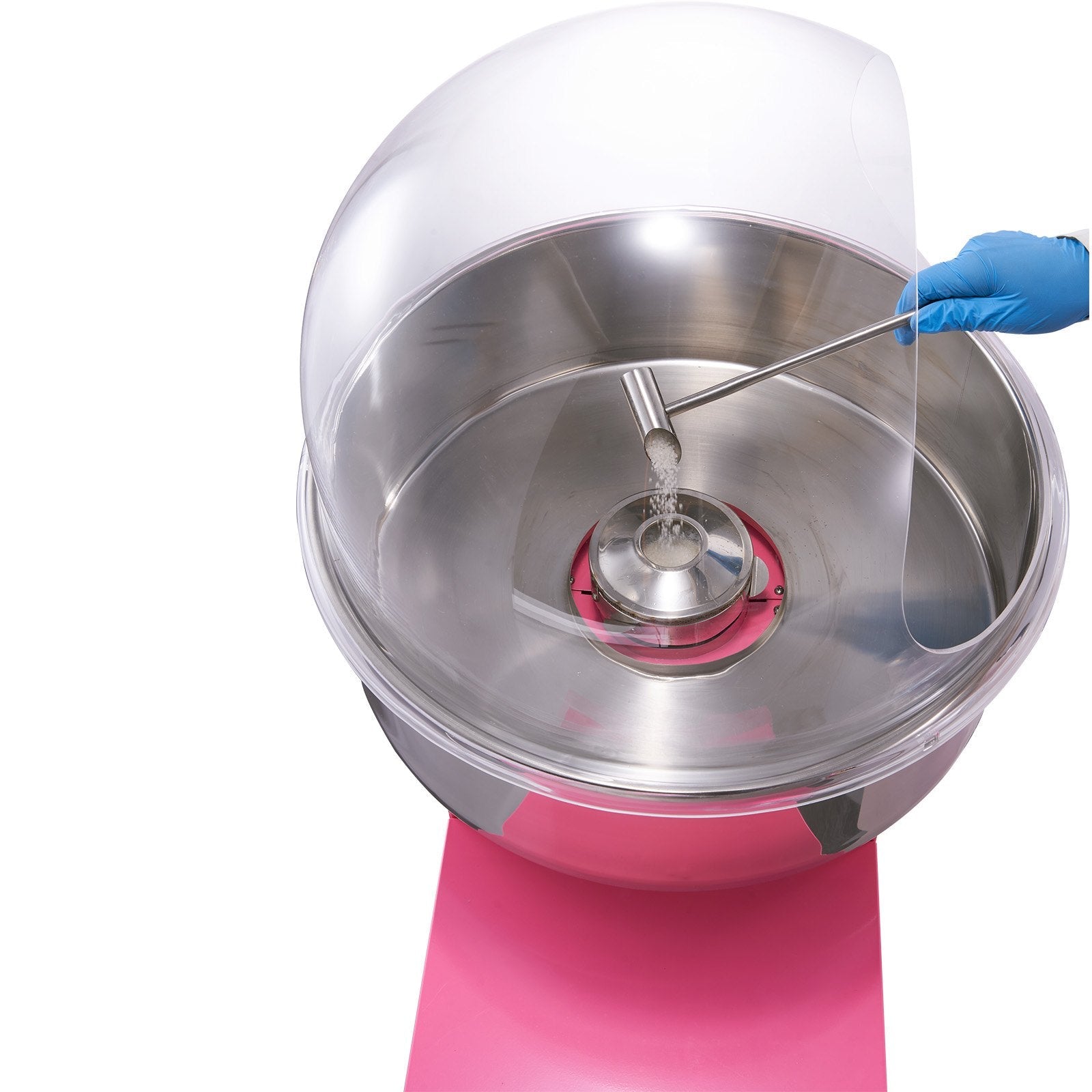 VEVOR Electric Cotton Candy Machine Cart with Bubble Cover Shield, 1000W Commercial Floss Maker with Stainless Steel Bowl, Sugar Scoop and Drawer, Perfect for Home, Kids Birthday, Family Party, Pink 