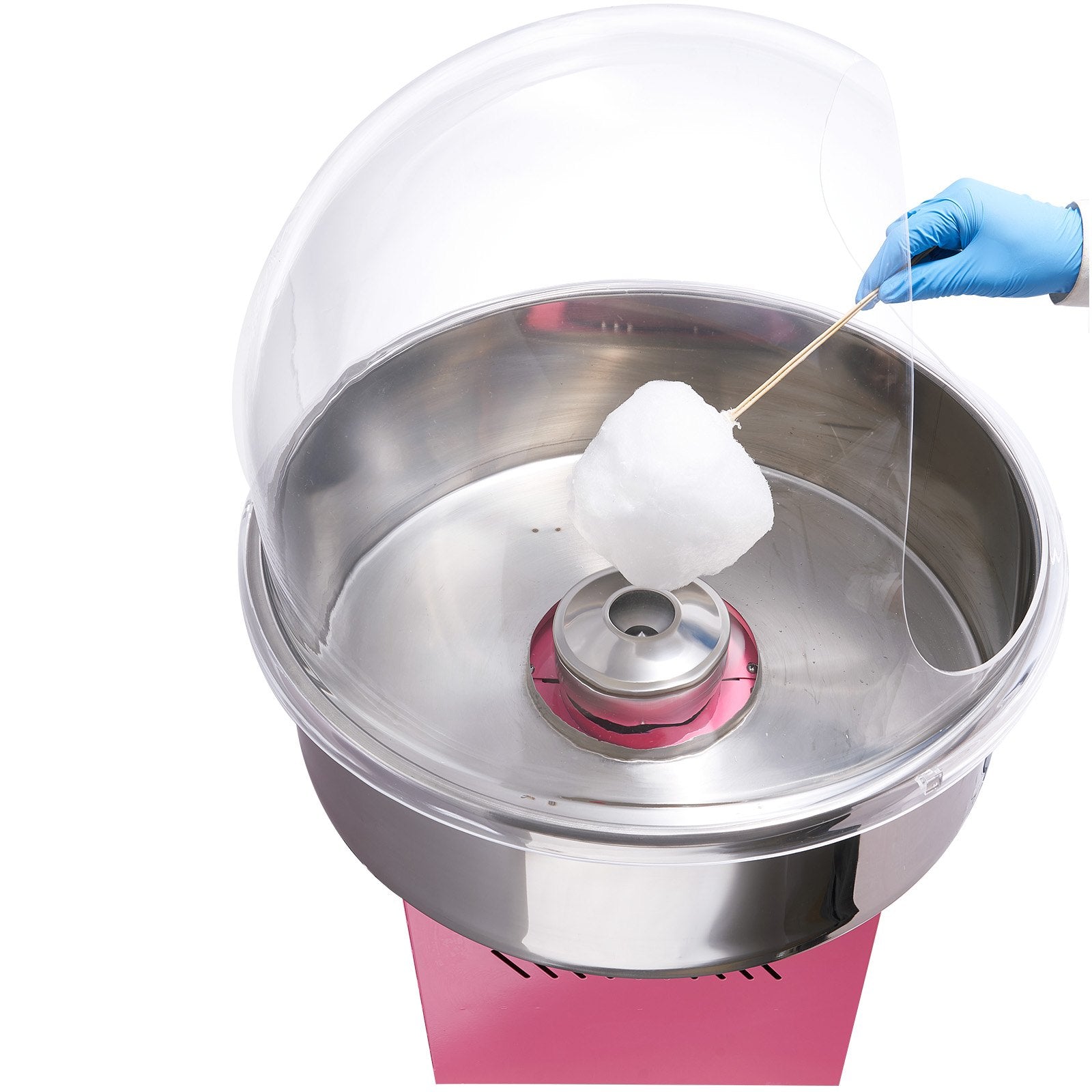 VEVOR Electric Cotton Candy Machine, 1000W Candy Floss Maker, Commercial Cotton Candy Machine with Stainless Steel Bowl, Sugar Scoop, and Cover, Perfect for Home Kids Birthday, Family Party Pink 