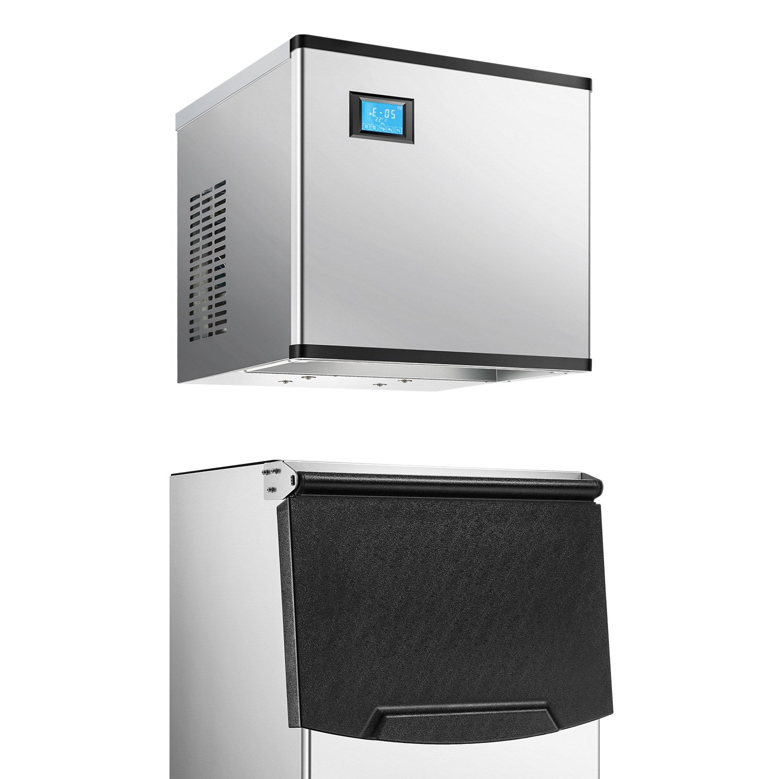 VEVOR Commercial Ice Maker 300LBS/24H & 250LBS Storage Bin Auto Self-Cleaning 