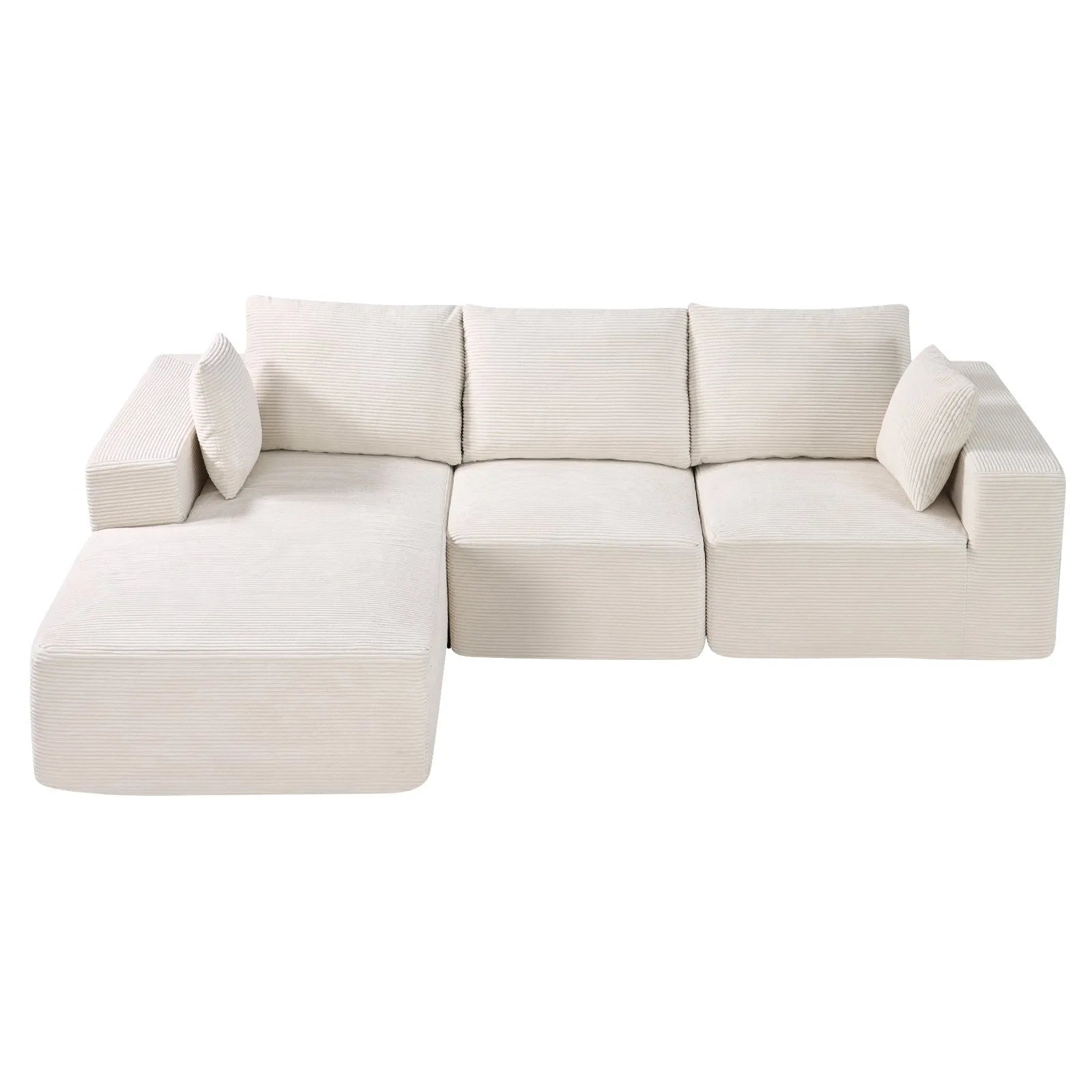 VEVOR Modular Sectional Sofa L Shaped Cloud Couch with Chaise and Cushion Beige