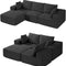 VEVOR Modular Sectional Sofa L Shaped Cloud Couch with Chaise and Cushion Black