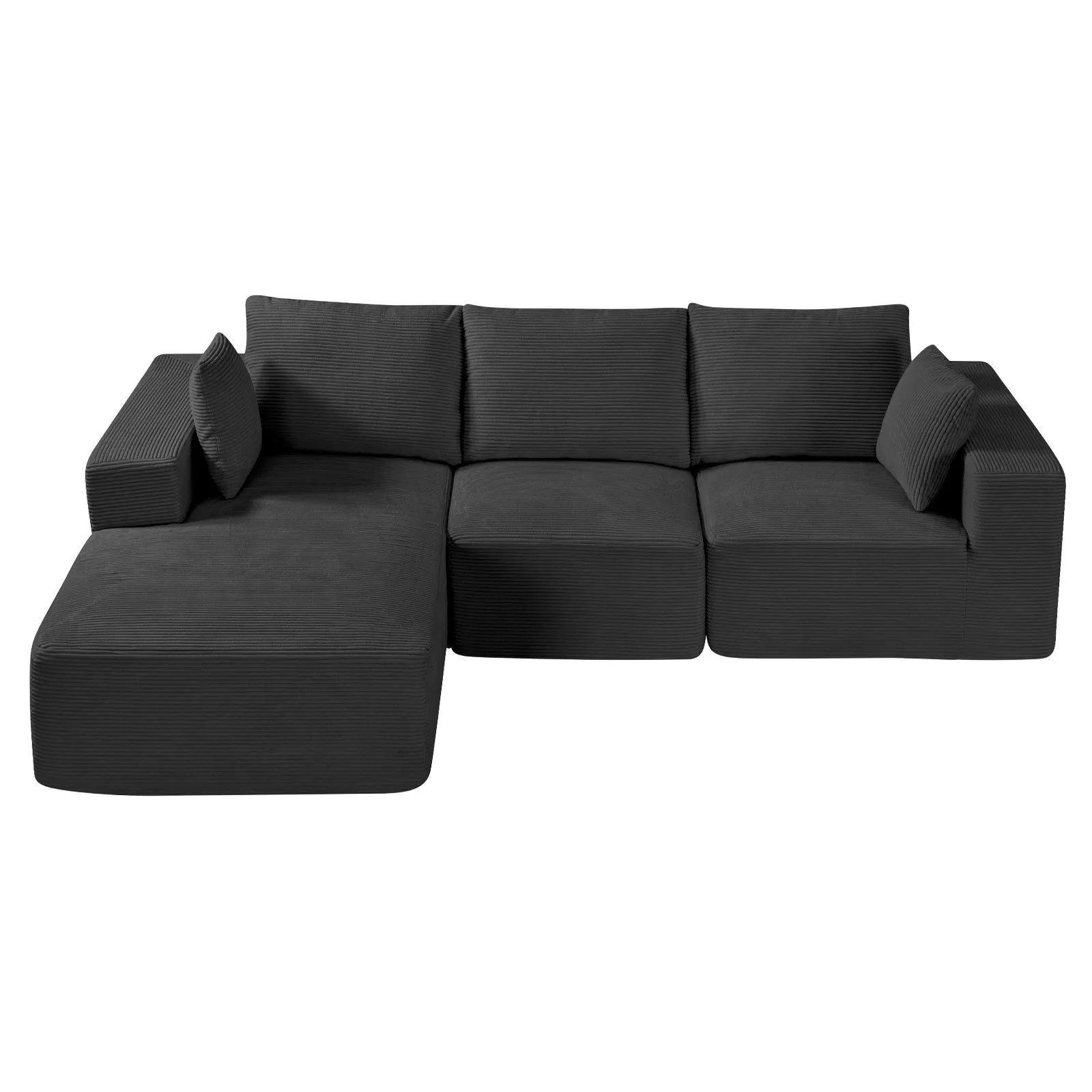 VEVOR Modular Sectional Sofa L Shaped Cloud Couch with Chaise and Cushion Black