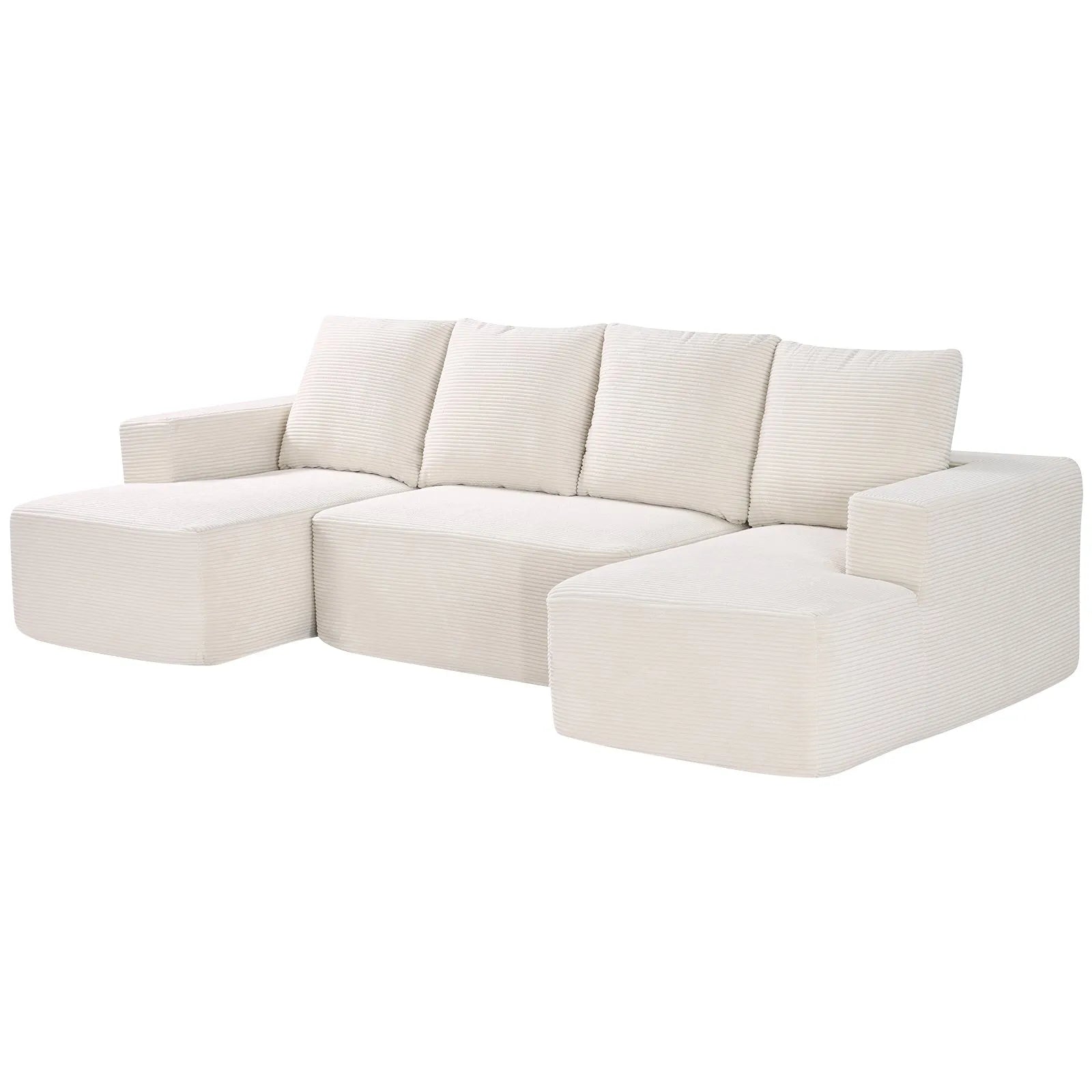 VEVOR Modular Sectional Sofa U Shaped Cloud Couch with Chaise and Cushion Beige