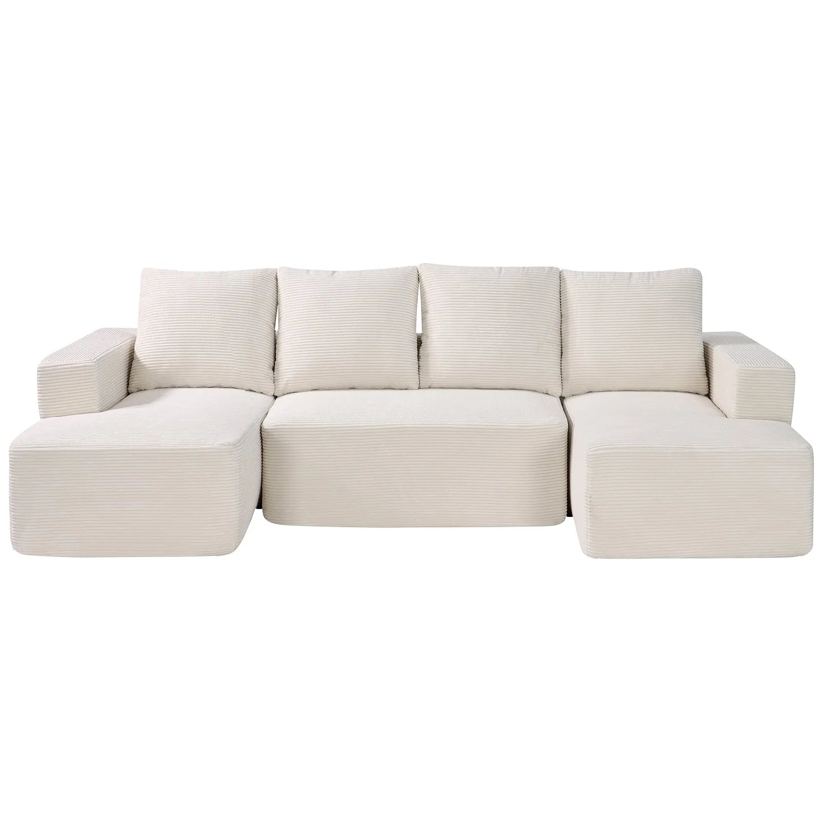 VEVOR Modular Sectional Sofa U Shaped Cloud Couch with Chaise and Cushion Beige
