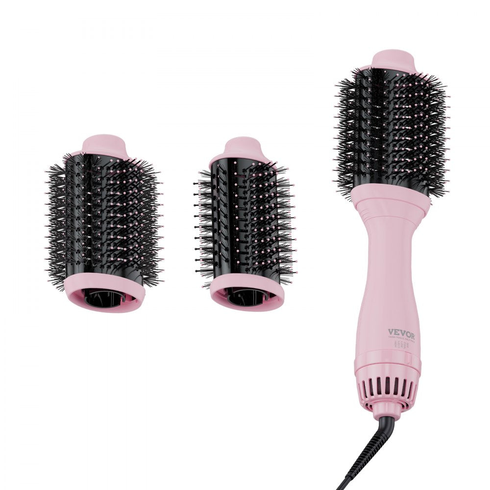 VEVOR Hair Blow Dryer Brush, Ionic Hot Air Styling Brush with 2.6" & 2.95" Head 