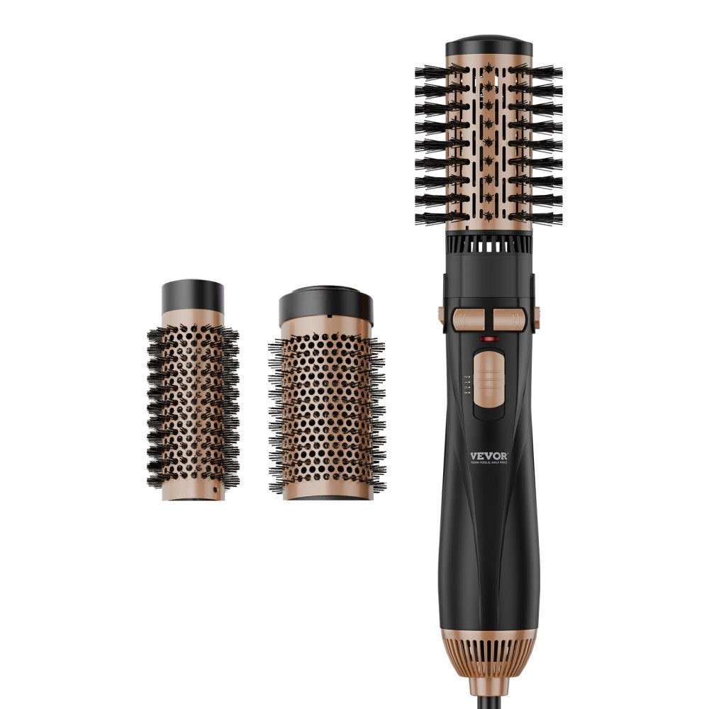 VEVOR Rotating Hair Dryer Brush Hot Air Styling Brush with 3 Interchange Heads 
