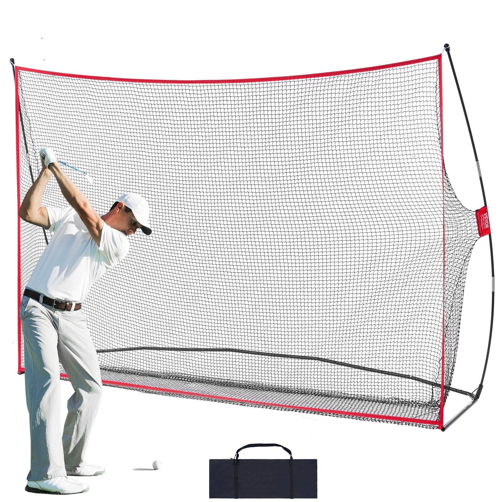 VEVOR Golf Practice Hitting Net, Huge 10.8x7ft Golf Net, Personal Driving Range for Indoor Outdoor Use, Portable Home Golf Aid Net with Solid Fiberglass Frame and Carry Bag, Gift for Men, Golf Lover 