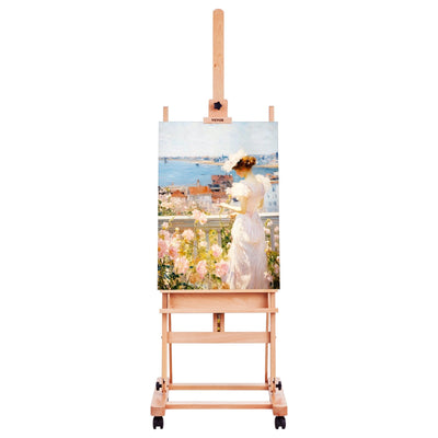 VEVOR Studio H-Frame Easel Holds Canvas Art up to 48" Beechwood Artists Easel 