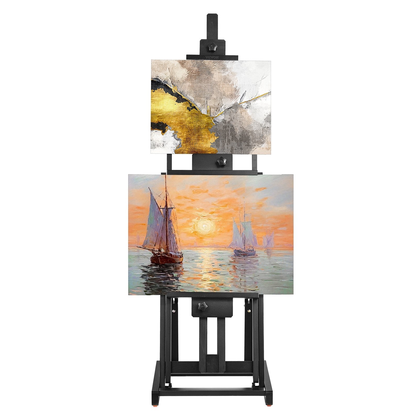 VEVOR Studio H-Frame Easel Holds Canvas Art up to 77" Beechwood Artists Easel 