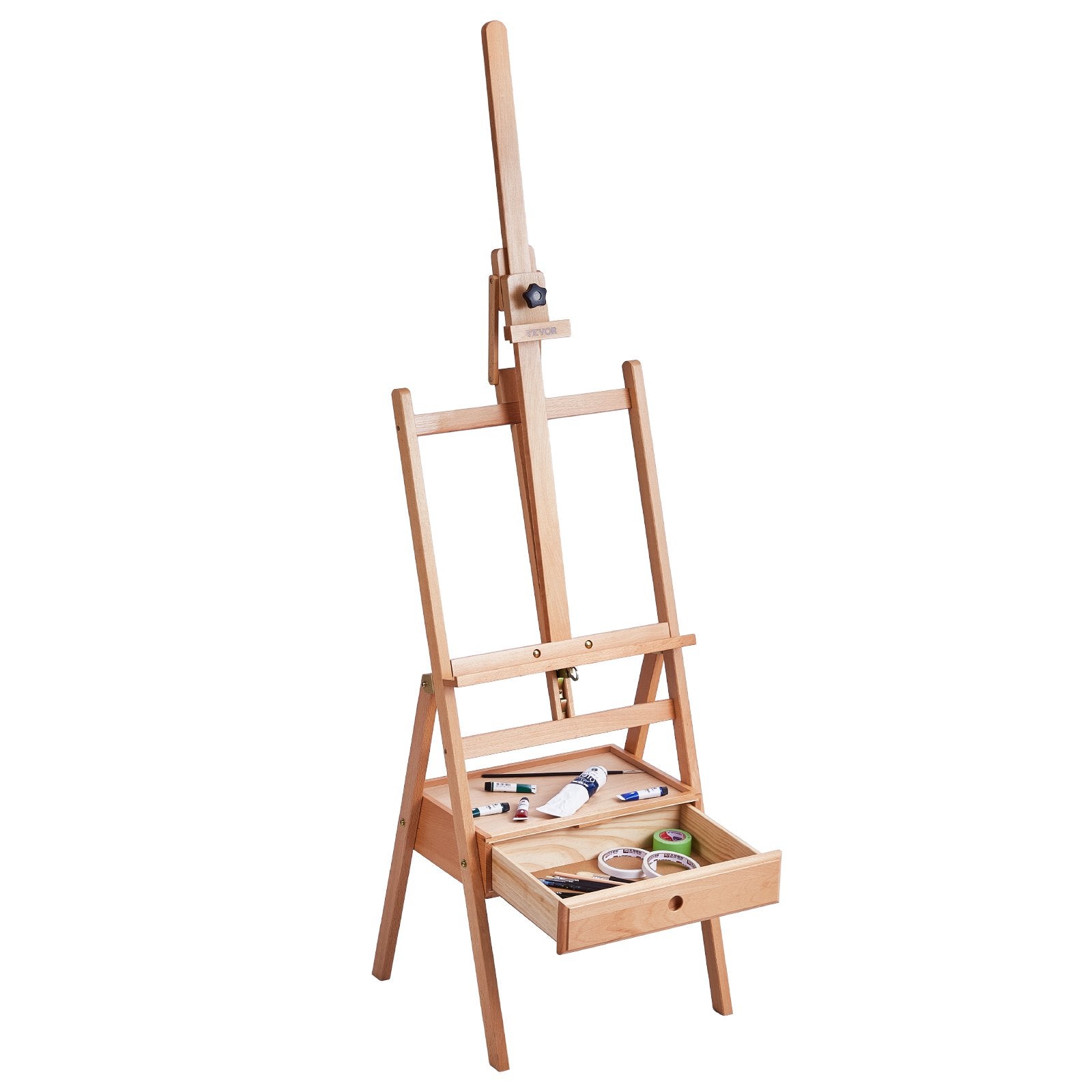 VEVOR Studio H-Frame Easel Holds Canvas Art up to 36" Beechwood Artists Easel 