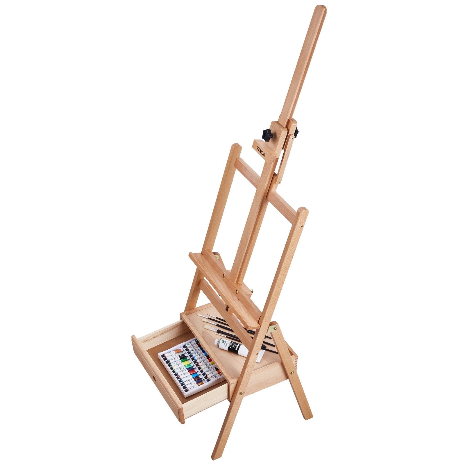 VEVOR Studio H-Frame Easel Holds Canvas Art up to 36" Beechwood Artists Easel 