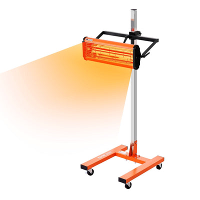 VEVOR Infrared Curing Lamp, 1500W 1-60 min Timing, Auto Heating Car Curing Light with Bracket, 3.44 sq.ft Baking Area Spray Baking Booth Heaters, Paint Dryer for On-Site Repair, Engine Drying 