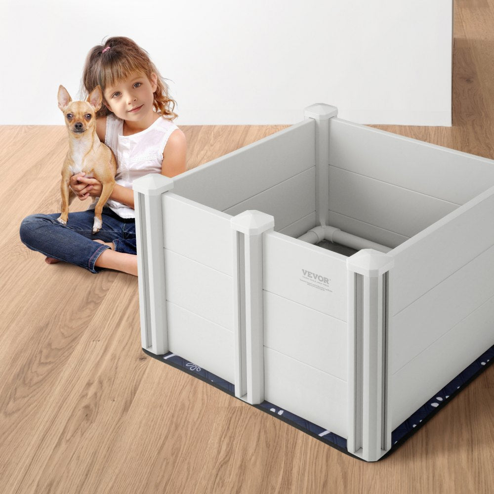 VEVOR Dog Whelping Box 28.3x28.3x18.1in PVC with Rails Pee Pad for Dogs Puppies 
