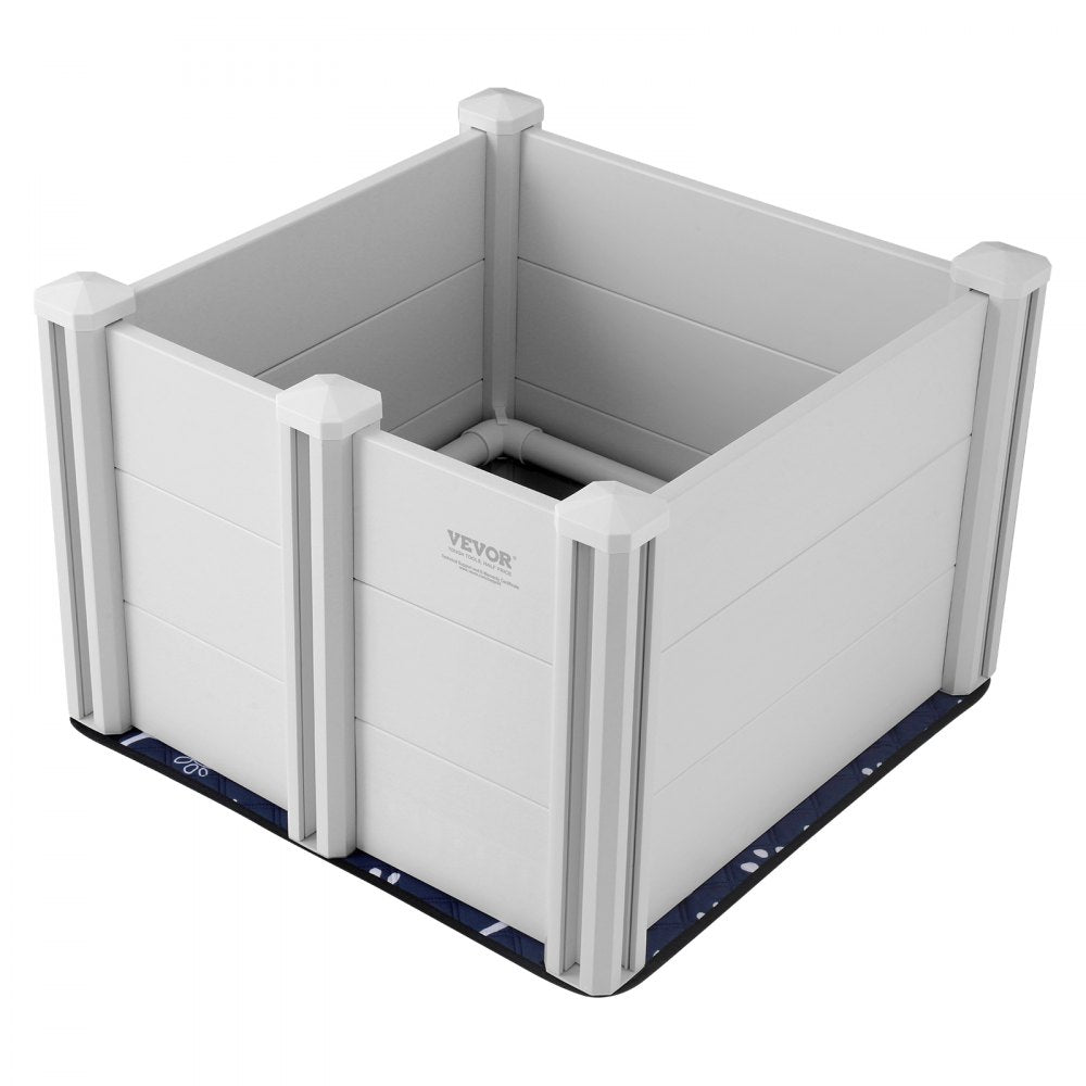 VEVOR Dog Whelping Box 28.3x28.3x18.1in PVC with Rails Pee Pad for Dogs Puppies 