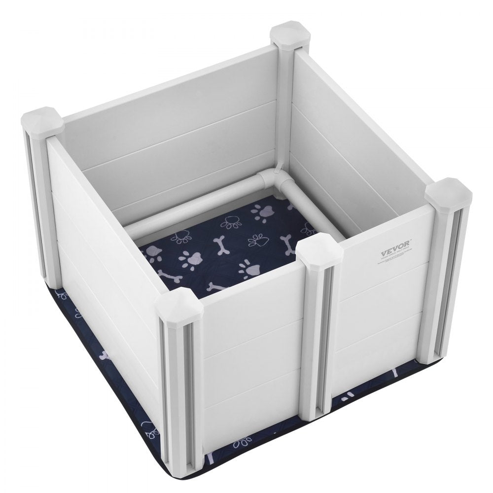 VEVOR Dog Whelping Box 28.3x28.3x18.1in PVC with Rails Pee Pad for Dogs Puppies 