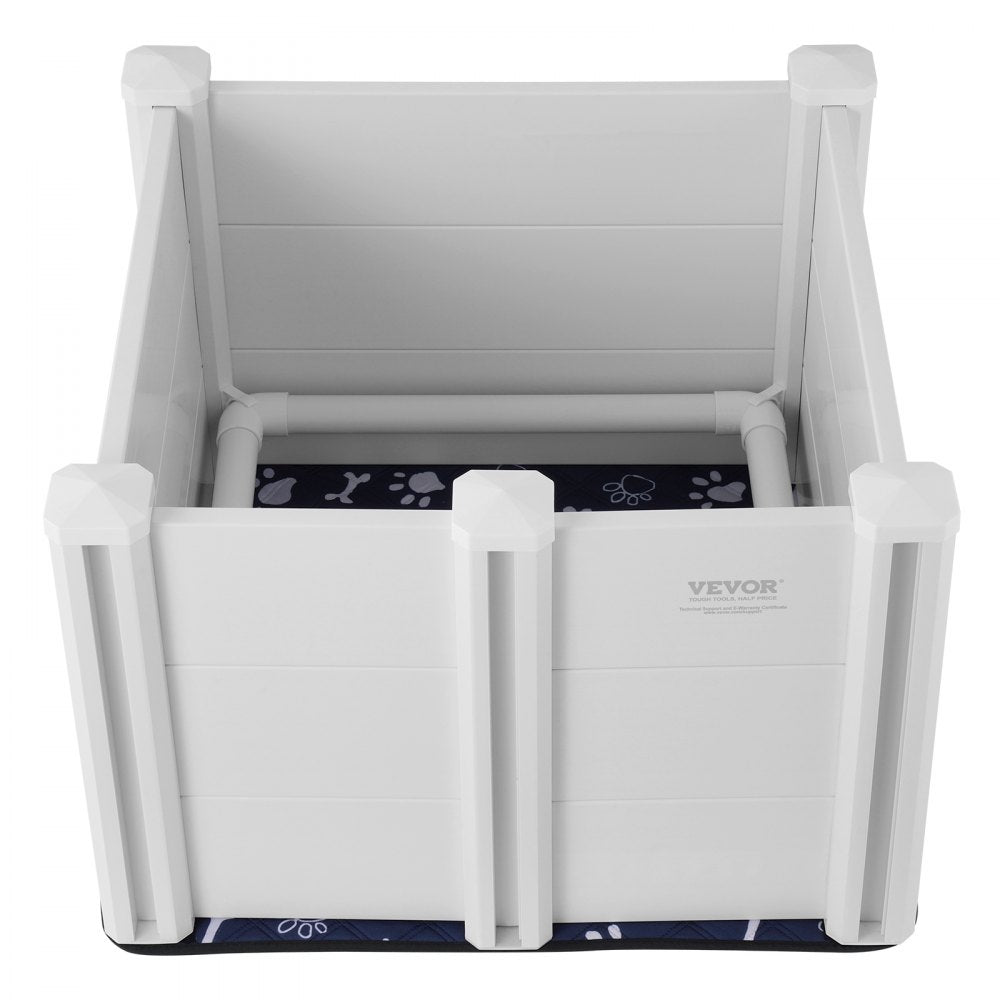 VEVOR Dog Whelping Box 28.3x28.3x18.1in PVC with Rails Pee Pad for Dogs Puppies 
