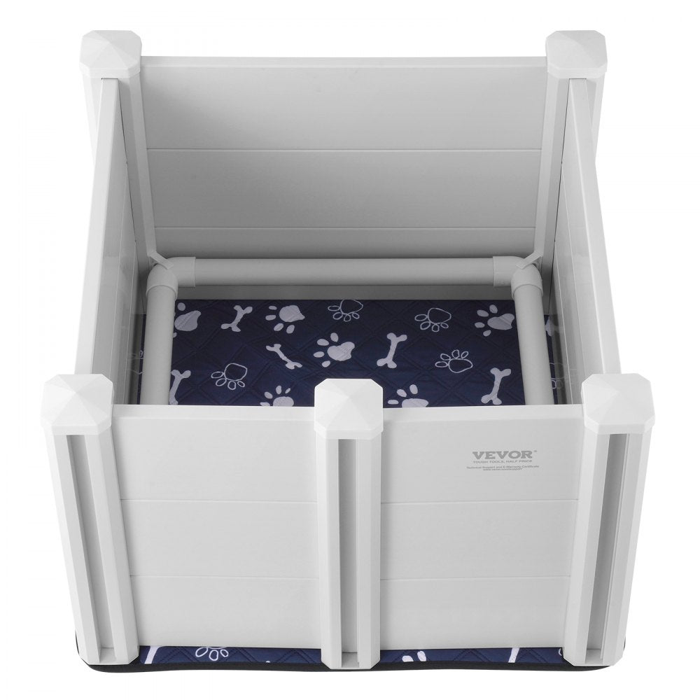 VEVOR Dog Whelping Box 28.3x28.3x18.1in PVC with Rails Pee Pad for Dogs Puppies 
