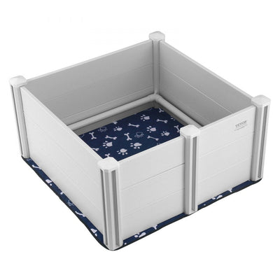 VEVOR Dog Whelping Box 38.6x38.6x18.1in PVC with Rails Pee Pad for Dogs Puppies 