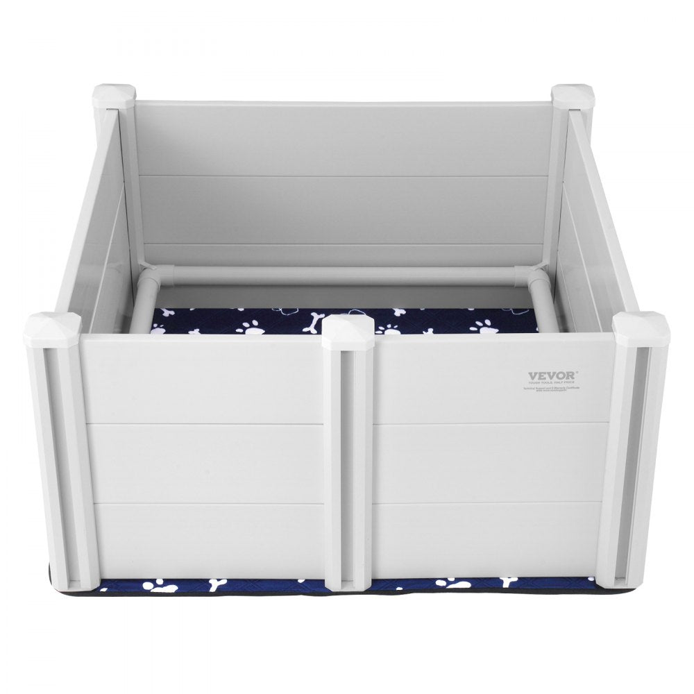 VEVOR Dog Whelping Box 38.6x38.6x18.1in PVC with Rails Pee Pad for Dogs Puppies 