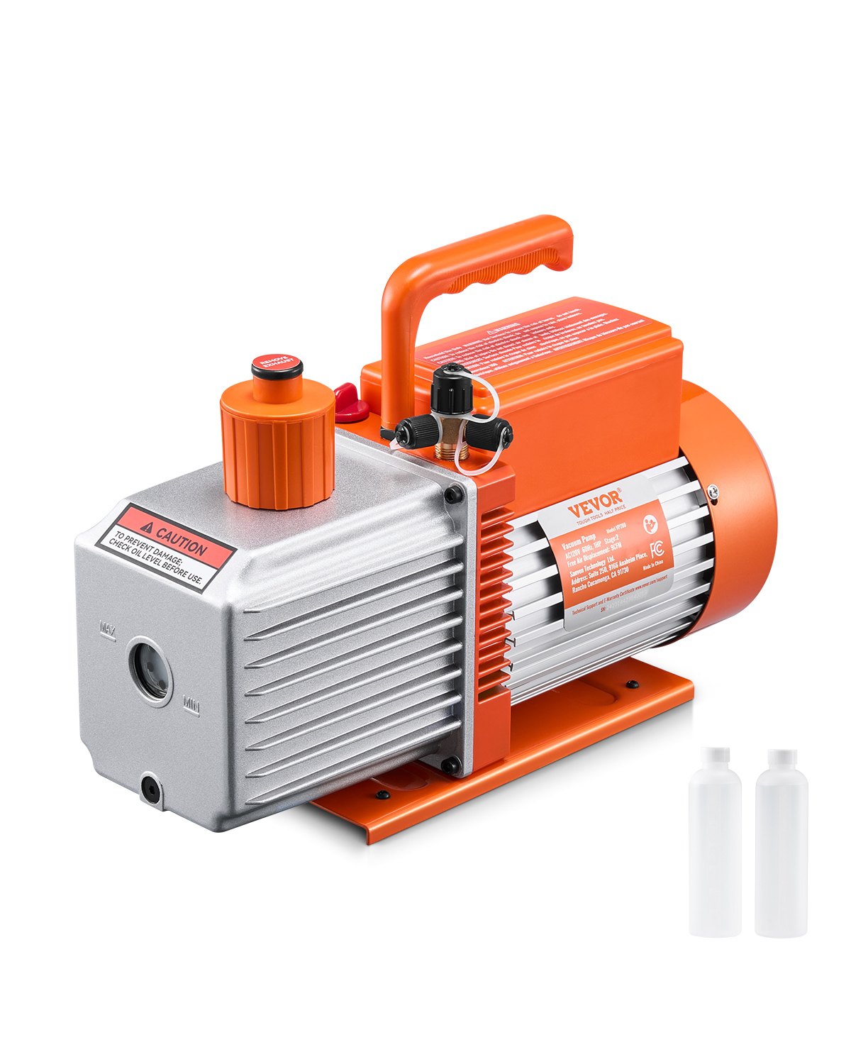 VEVOR Vacuum Pump 9 CFM HVAC 2 Stage Rotary Vane Vacuum Pump Oil Included 