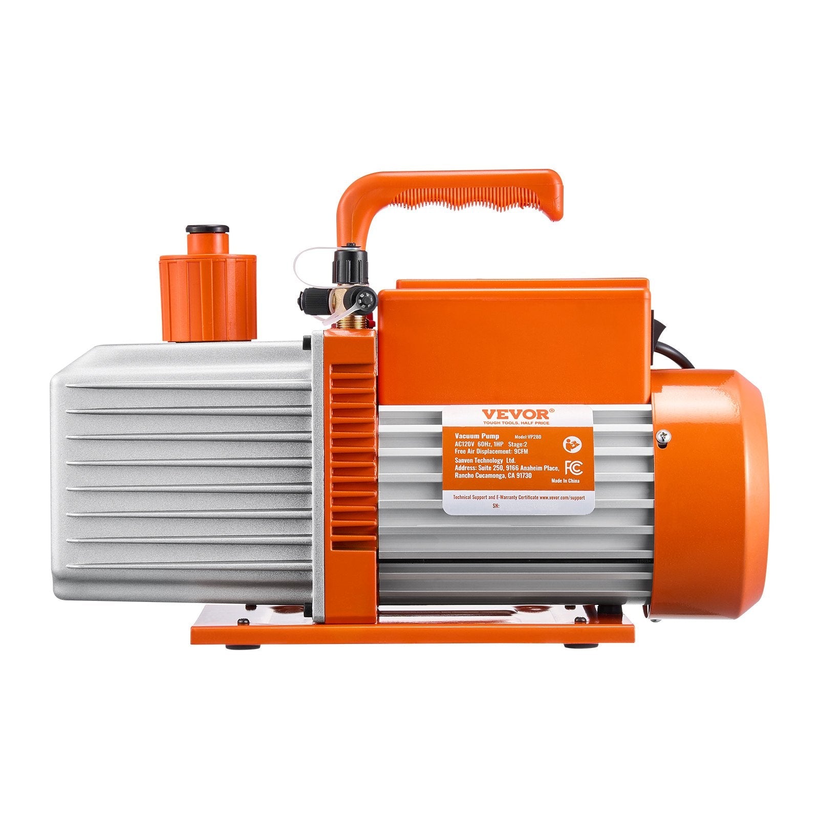 VEVOR Vacuum Pump 9 CFM HVAC 2 Stage Rotary Vane Vacuum Pump Oil Included 