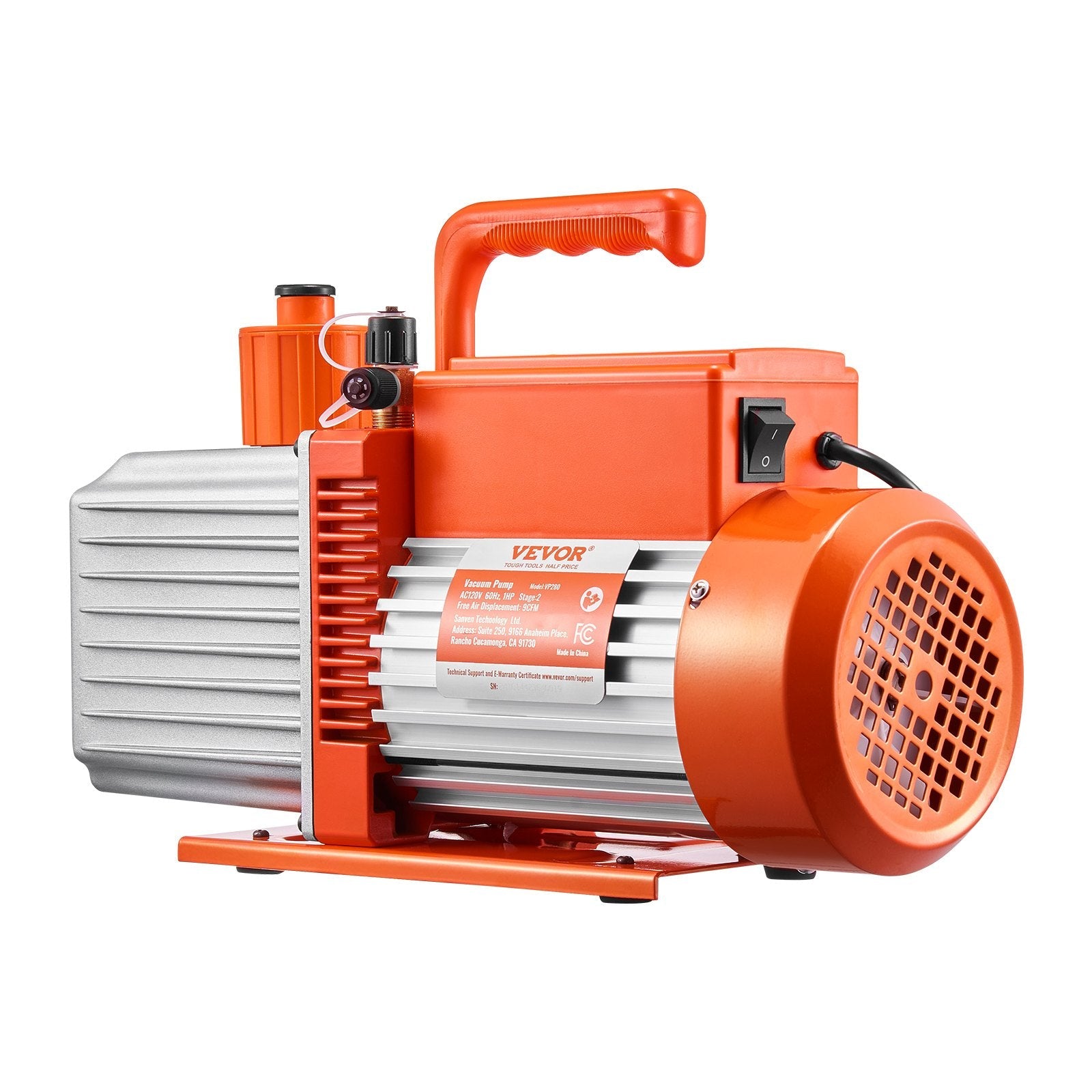VEVOR Vacuum Pump 9 CFM HVAC 2 Stage Rotary Vane Vacuum Pump Oil Included 